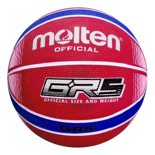 Pelota Basquet Molten Gr5 Basket N° 5 Goma Oficial Liga Cke Color Rojo/azul