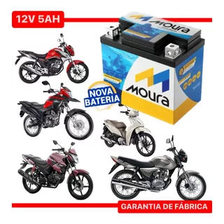 Bateria Moura Titan Fan Biz Bros Fazer 125 150 160 Flex Xre 