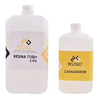 Resina Epoxica Transparente Decoart T100+ 3kg Acabados