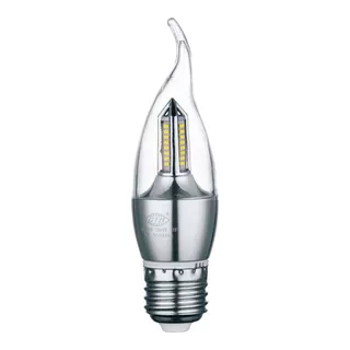 12 Lâmpada Led Vela 4w Chama E27 Branco Frio Branco Quente