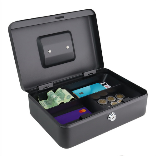 Caja Dinero Fuerte Seguridad / Cashbox Metálica Mediana Mate Color Negro mate