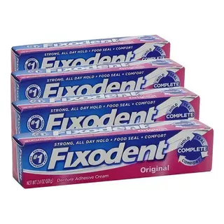 Kit Com 04 Fixador De Dentadura Fixodent 68g