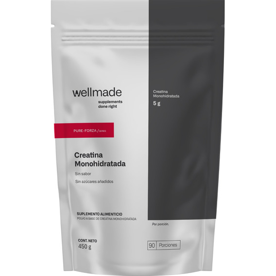 Suplemento Polvo Wellmade Creatina Monohidratada Bolsa 450g Sabor Sin sabor