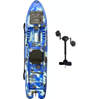 Caiaque De Pesca Dourado Com Pedal Smart - Caiaker Cor Azul Camuflado