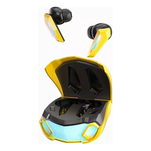Auriculares Bluetooth Tws M5 Gamer In Ears Bajo Color Amarillo Color De La Luz Amarillo