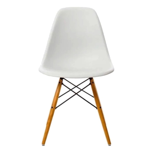 Silla de comedor Baires4 Eames, estructura color blanco, 2 unidades