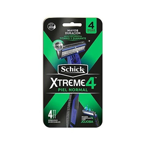 Afeitadora Schick Xtreme 4 Piel Normal Pack 2 Unidades