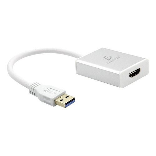 Cable adaptador HDMI de 1 USB macho a 1 HDMI hembra Ele-Gate CON25HDTV blanco/plata de 20cm
