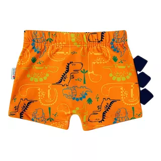 Sunga Boxer Bebê E Infantil Dinos Laranja Tip Top