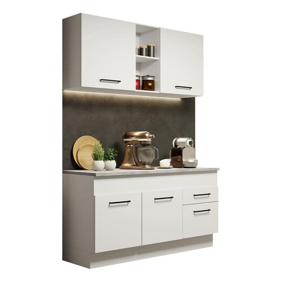 Armario De Cocina Compacto 150cm Agata Madesa 01 Color Blanco