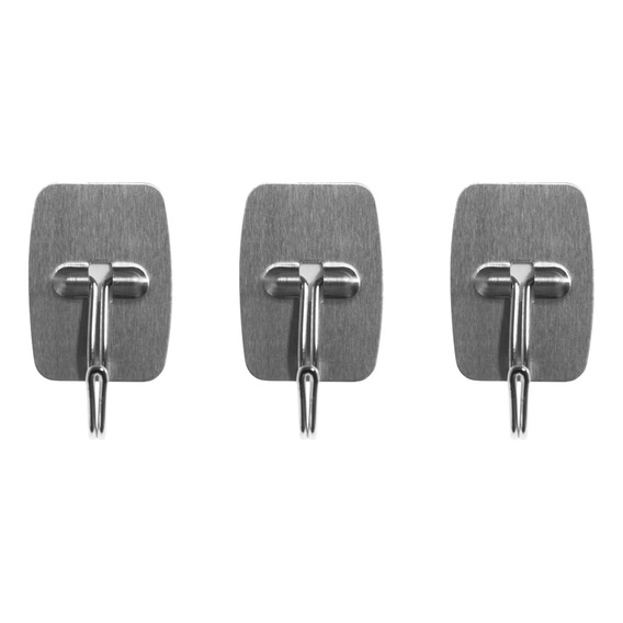 Ganchos De Pared Simplicity Acero Inox Rectangular X 3 Un