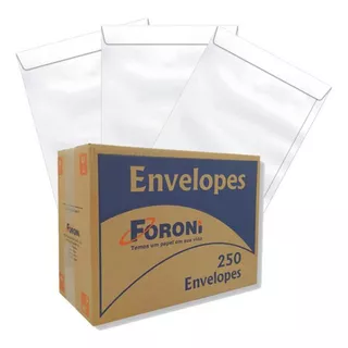 Caixa 250 Envelope Saco Branco De 90g Para Documento 176x250