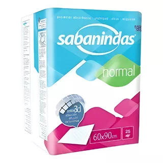 Sabanindas Descartable Protector De Cama Absorbente 60x90 25 Unidades