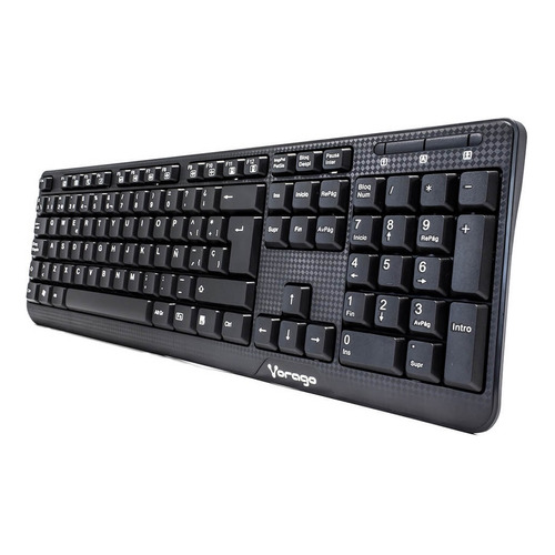 Vorago KB-102 Teclado Multimedia Keyboard Ergonomico 104 Teclas USB 3 Posiciones