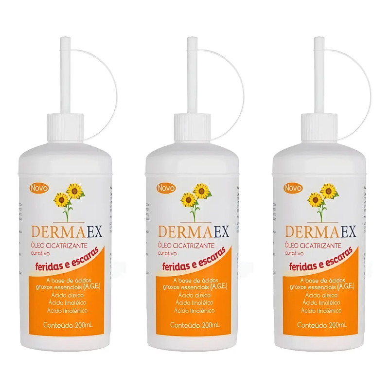 3 Dermaex Age Ferida E Escara Dersani Óleo De Girassol 200ml