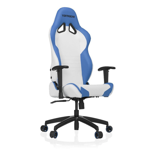 Silla de escritorio Vertagear SL2000 VG-SL2000 gamer ergonómica  blanca y azul con tapizado de cuero sintético