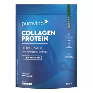 Suplemento Em Po Collagen Protein Pura Vida Verisol Sabor Sem Sabor