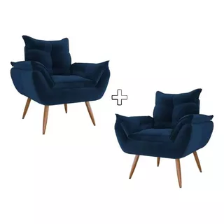 Sillón De Tela Gris Tipo Butaca Diseño Italiano Promo X 2