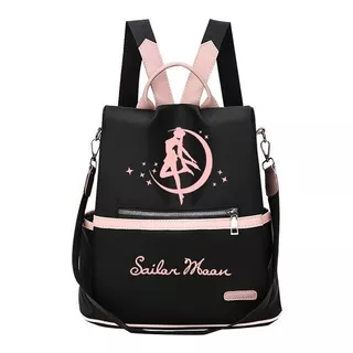 Mochila Sailor Moon Bolso  Negro Y Rosa