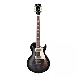 Guitarra Eléctrica Cort Cr Series Cr250 De Caoba Black Transparent Con Diapasón De Jatoba