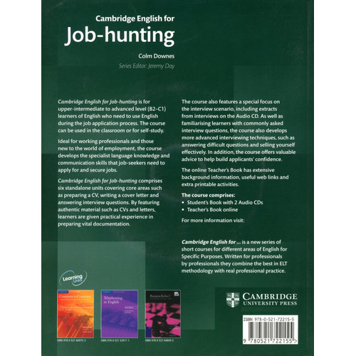 Cambridge English For Job Hunting - Student`s & Cds X 2 Kel 