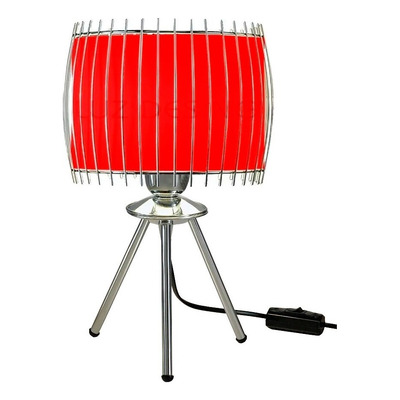 Pack X 2 Velador Tripode Cromo Apto Led Luz Desing Rojo