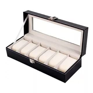 Caja Estuche Organizadora Para Guardar 6 Relojes Premium