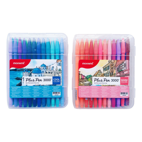 Set 48 Colores Monami Plus Pen 3000 Colores Calidos Y Frios