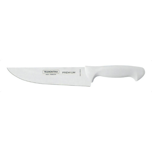 Cuchillo de cocina Tramontina Premium de acero inoxidable de 7 pulgadas, color blanco