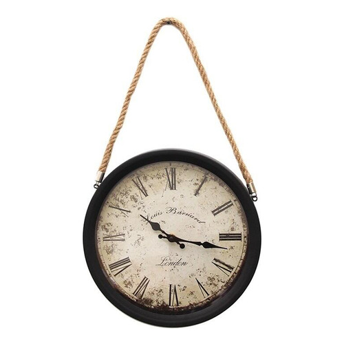 Reloj De Pared Diseño Simil Antiguo Diametro 30cm Diseño Vgo Color de la estructura Negro Color del fondo Blanco