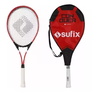 Raqueta Tenis Sufix® Adulto Conquer Aluminio + Funda Color Rojo Italiano Tamaño Del Grip 4 1/4