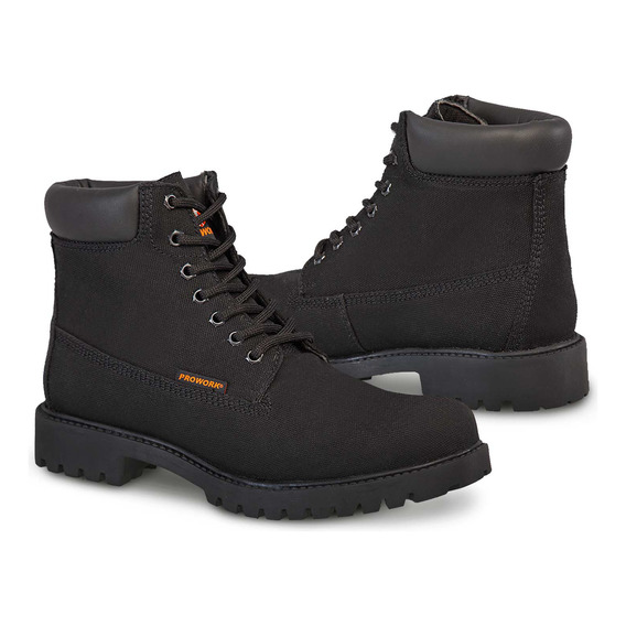 Bota Industrial Hombre Botin Pro Work 77611 Lona Negro