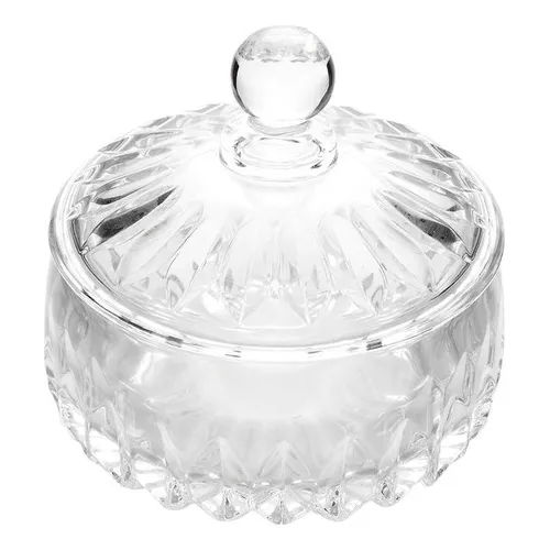 Bombonera cristal con tapa 13 cm