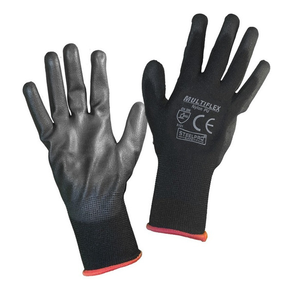 Guantes Multiflex Nylon Pu Negro Steelpro X 12