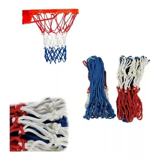 Red De Basquetbol Par Nylon Tricolor Reforzada Profesional