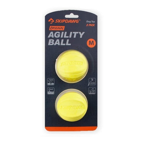 Pelota Para Perro Premium Gigwi Skipdawg Agility Ball X2 - M Color Amarillo