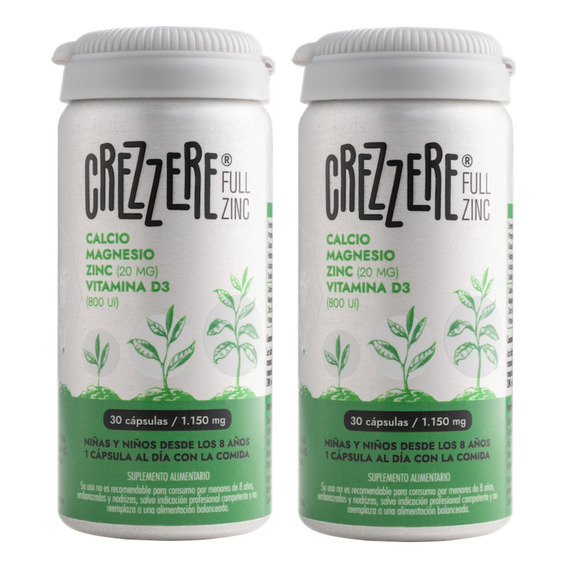 Crezzere Full Zinc + Calcio Magnesio Vitamina D3 Para Crecer