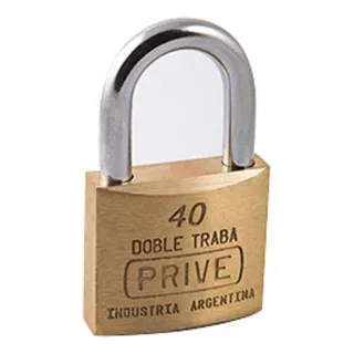 Candado De Bronce Doble Traba De 40mm Prive 354 Color Dorado