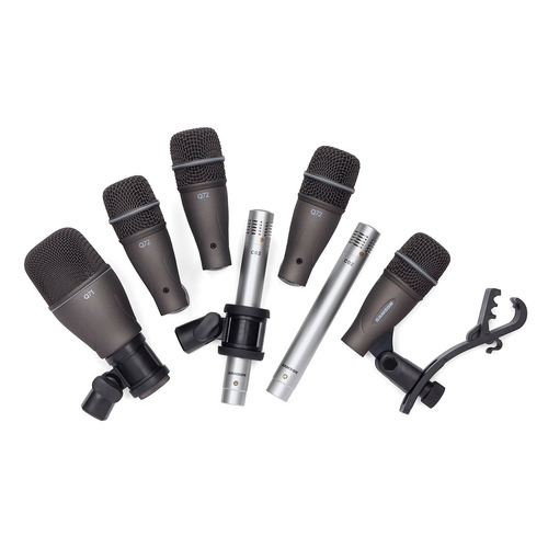 Set Kit 7 Microfonos Samson Para Bateria Overheads Soportes Color foto