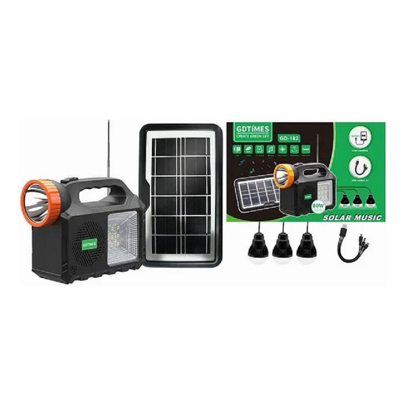 Kit Panel Solar Con Batería Y 3 Bombillos De 3w Carga Usb 5v