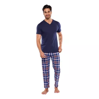 Pijama Hombre Playera Manga Corta Pantalon Con Bolsa Alfani