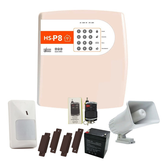 Kit Alarma Cableado Tcp Ip Residencial Smart Hs-p8 Hagroy