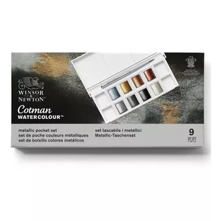 Estojo Aquarela Winsor & Newton Cotman Metálicas 08 Cores