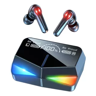 Audífonos In-ear Gamer Inalámbricos M28 Bluetooth 5.1 Color Negro Luz Rgb