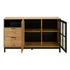 Rack TV Bargueño De Madera Maciza Con Cajones Color Marrón