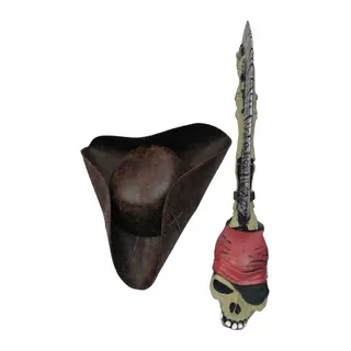 Paquete Pirata Sombrero, Espada Y Parche Halloween Fiesta Terror Importación