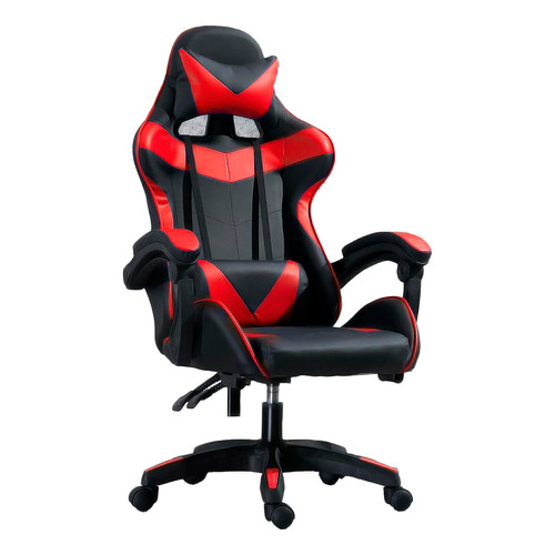 Silla De Escritorio Gamer Ergonómica Reclinable Comoda Homeo Color Rojo Material del tapizado PVC