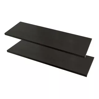 Kit 2 Prateleiras 130x20 Mdf Preto + Suporte Invisível