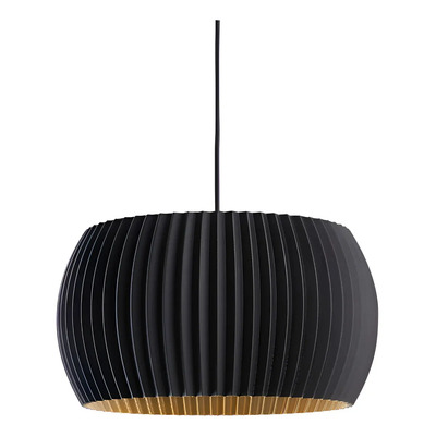 Lampara Colgante Roma 30cm Negro Sustentable 3d Apto Led E27 Negro