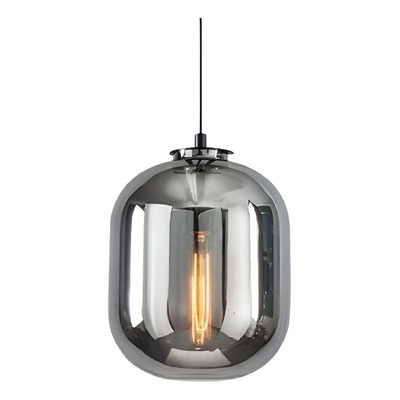 Colgante Moderno Humo L E27 35cm Diametro Gris Gris Fume